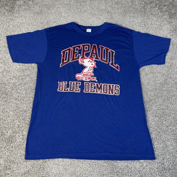 Champion Other - Vintage DePaul Blue Demons Shirt Mens XL Blue NCAA Champion Graphic Tee USA 90s